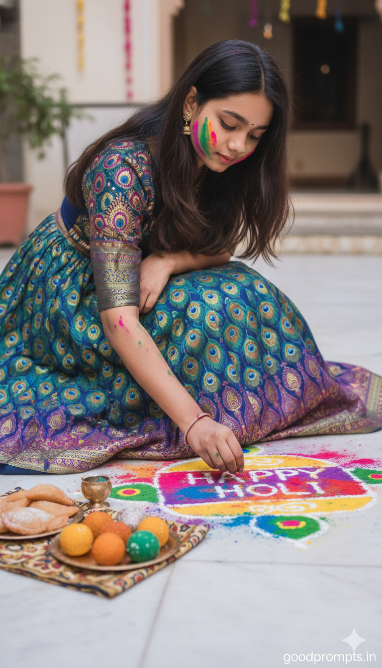 Trending 5 Girls Holi Photo Prompts For Gemini